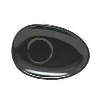 Front of the House DCS057BKP23 Tides 5 inch x 3 1/2 inch Semi-Matte Mussel Oval Porcelain Saucer - 12/Case
