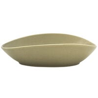 Front of the House DBO147GRP21 Tides 15 oz. Semi-matte Sea Grass Oval Porcelain Bowl - 4/Case