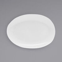Front of the House DAP077WHP23 Tides 5 1/2" x 4" Semi-Matte White Oval Porcelain Plate - 12/Case