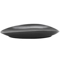 Front of the House SPT055BKP20 Tides 14 1/2 inch x 10 1/2 inch Semi-Matte Mussel Oval Porcelain Coupe Platter - 2/Case