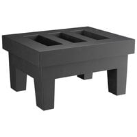 Regency 18 inch x 22 inch x 12 inch Black Plastic Economy Dunnage Rack with Slotted Top - 750 lb. Capacity