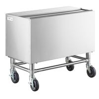 Regency 36 inch x 18 inch Stainless Steel Portable Ice Bin with Sliding Lid