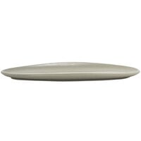 Front of the House DSU008GYP23 Tides 11 1/2 inch x 5 inch Semi-Matte Pumice Oval Porcelain Plate - 12/Case