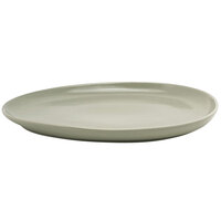 Front of the House DOS032GYP20 Tides 13 inch x 9 3/4 inch Semi-Matte Pumice Oval Porcelain Plate - 2/Case