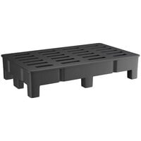 Regency 60 inch x 36 inch x 12 inch Black Plastic Heavy-Duty Dunnage Rack with Slotted Top - 2500 lb. Capacity
