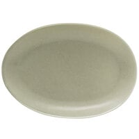 Front of the House DAP077GYP23 Tides 5 1/2 inch x 4 inch Semi-Matte Pumice Oval Porcelain Plate - 12/Case