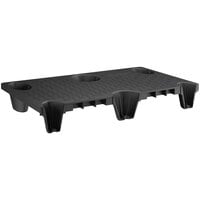 Lavex 40 inch x 24 inch x 5 inch Black Plastic Nesting Pallet Base - 750 lb. Capacity