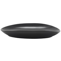 Front of the House DDP063BKP21 Tides 10 inch x 7 inch Semi-Matte Mussel Oval Porcelain Plate - 4/Case