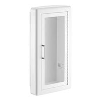 JL Industries 1017F10 Ambassador Series White Steel Cabinet for 10 lb. Fire Extinguishers with Full Window, 3" Trim, and Semi-Recessed 6" Depth