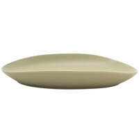 Front of the House DDP063GRP21 Tides 10 inch x 7 inch Semi-Matte Sea Grass Oval Porcelain Plate - 4/Case