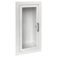 JL Industries 2015F10FX2 Ambassador Series White Fire-Rated Steel Cabinet for 20 lb. Fire Extinguishers with Full Window and Fully Recessed 7 3/4 inch Depth