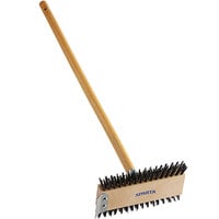 Carlisle 4002600 Sparta Broiler Master Grill Brush with 30 1/2 inch Wooden Handle and Scraper