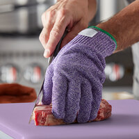 San Jamar SG10-PR-M Purple A7 Level Cut Resistant Glove with Dyneema - Medium