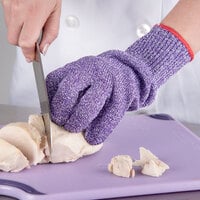 San Jamar SG10-PR-S Purple A7 Level Cut Resistant Glove with Dyneema - Small