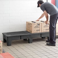 Regency 60 inch x 22 inch x 12 inch Black Plastic Heavy-Duty Dunnage Rack with Slotted Top - 1750 lb. Capacity