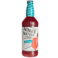 Nina's Natural 1 Liter Strawberry Daiquiri / Margarita Mix