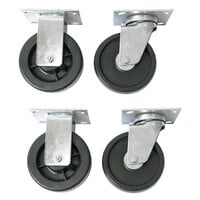 Wesco Industrial Products 250046 5" x 1 1/2" 750 lb. Capacity Polyolefin Swivel and Rigid Caster Set for ATP and ASD Series Platform Trucks   - 4/Set