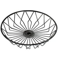 Cal-Mil 1292TRAY Black Round Wire Basket - 12 inch x 3 inch