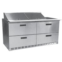 Delfield D4460NP-12 60 inch 4 Drawer ADA Height Refrigerated Sandwich Prep Table