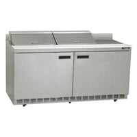 Delfield ST4464NP-12 64 inch 2 Door Refrigerated Sandwich Prep Table with 4 inch Backsplash