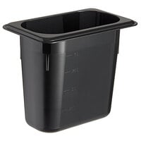 Cambro 96PCW110 Camwear 1/9 Size Black Polycarbonate Food Pan - 6" Deep