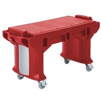 Cambro VBRT6158 Red 6' Versa Work Table with Standard Casters