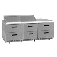 Delfield D4472NP-12 72 inch 6 Drawer Refrigerated Sandwich Prep Table