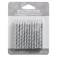 Creative Converting 339952 Silver Spiral Candle - 24/Pack
