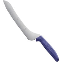 Dexter-Russell 13583P Sani-Safe 9" Purple Allergen-Free Scalloped Bread Knife