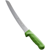Dexter-Russell 18173G Sani-Safe 10" Green Scalloped Bread Slicing Knife
