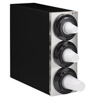 Modular 1015778 Simpli-Flex 2100 Black 3-Slot 3.5 - 44 oz. Countertop Cup Dispenser Cabinet