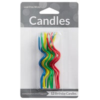 Creative Converting 101023 Crazy Curl Assorted Primary Color Candle - 12/Pack