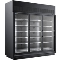 Master-Bilt BEM-3-30SC-B 92 inch Black Glass Door Refrigerated Merchandiser