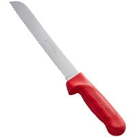 Dexter-Russell 13313R Sani-Safe 8" Red Scalloped Bread Knife