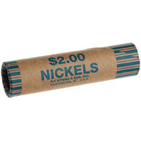 Preformed Coin Wrapper - $2, Nickels - 1000/Case
