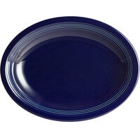 Acopa Capri 11 1/2" x 8 3/4" Deep Sea Cobalt Oval Stoneware Coupe Platter - 12/Case