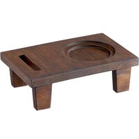 Valor 9 3/4" x 6 1/2" x 2 1/2" Rubberwood Display Stand with Rustic Chestnut Finish