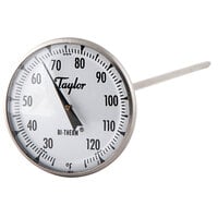 Taylor 8212J 8" Superior Grade Instant Read Probe Dial Thermometer 25 to 125 Degrees Fahrenheit