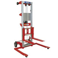 Wesco Industrial Products 273512 350 lb. Hand Winch Lift with 22 1/2 inch Forks, Adjustable Straddle Base and 142 inch Lift Height