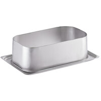 Lavex Janitorial 6 7/8 inch x 4 1/4 inch x 2 inch Rectangular Stainless Steel In-Counter Trash Chute