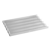 Baker's Lane 5 Loaf Glazed Aluminum Baguette / French Bread Pan - 26 inch x 3 inch x 1 inch Compartments