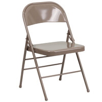 Flash Furniture HF3-MC-309AS-BGE-GG Beige Metal Folding Chair