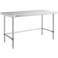 Regency 30 inch x 60 inch 14-Gauge 304 Stainless Steel Commercial Open Base Work Table