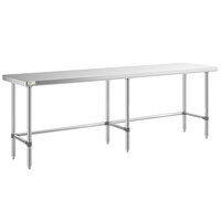 Regency 24 inch x 96 inch 14-Gauge 304 Stainless Steel Commercial Open Base Work Table