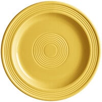 Acopa Capri 7 inch Citrus Yellow Stoneware Plate - 12/Pack