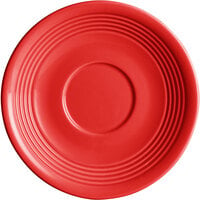 Acopa Capri 6 inch Passion Fruit Red Stoneware Saucer - 12/Pack