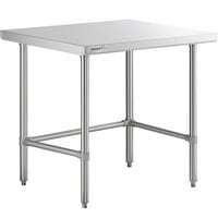 Regency Spec Line 30 inch x 36 inch 14-Gauge 304 Stainless Steel Commercial Open Base Work Table
