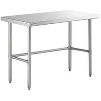 Regency Spec Line 24 inch x 48 inch 14-Gauge 304 Stainless Steel Commercial Open Base Work Table