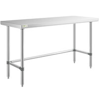 Regency 24 inch x 60 inch 14-Gauge 304 Stainless Steel Commercial Open Base Work Table