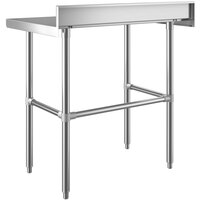 Regency 24 inch x 36 inch 14-Gauge 304 Stainless Steel Commercial Open Base Work Table with 4 inch Backsplash